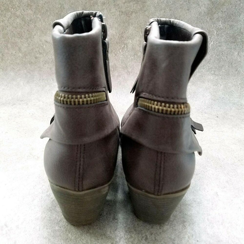Falls Creek Womens Kinsey  Sz 6 M Brown  2" Heeled Ankle Boot Booties - Picture 7 of 10
